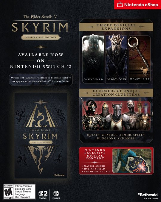 《上古卷轴5:天际》Switch2版今日发售 《上古卷轴5:天际》Switch2版今日发售