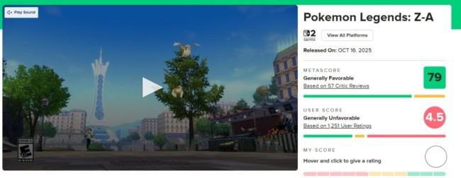 《宝可梦传说:Z-A》遭遇口碑滑铁卢 玩家怒评“史上最令人失望之作” 《宝可梦传说:Z-A》遭遇口碑滑铁卢 玩家怒评“史上最令人失望之作”