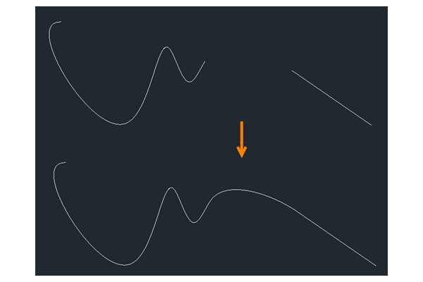 CAD如何光滑连接线段