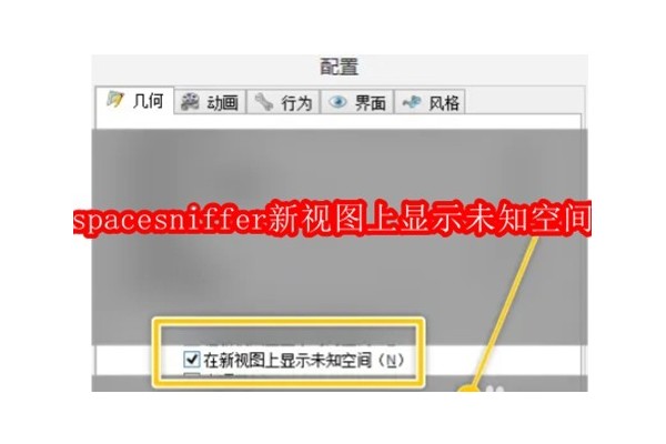 如何在Spacesniffer中配置，以在独立窗口展示未分配空间
