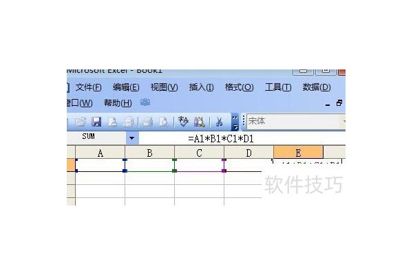 excel中整列的用一个公式怎么乘法