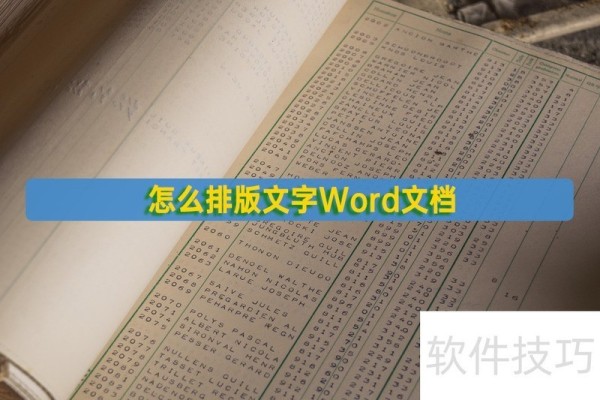 怎么排版文字Word文档