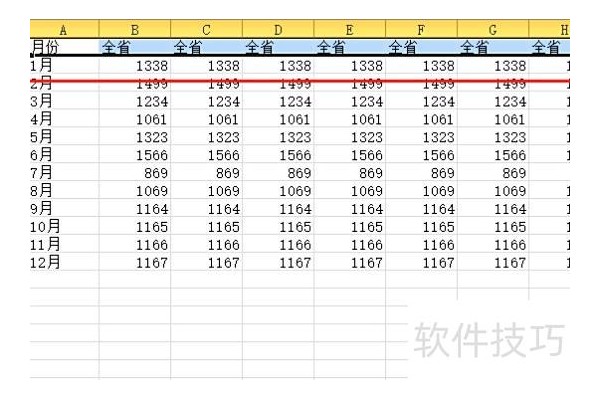 excel2010怎么选中整行或整列