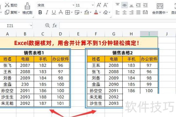 Excel不同表格数据核对