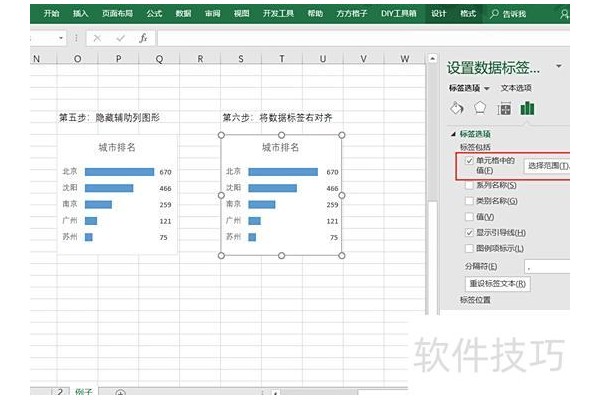 excel图表标签怎么设置对齐