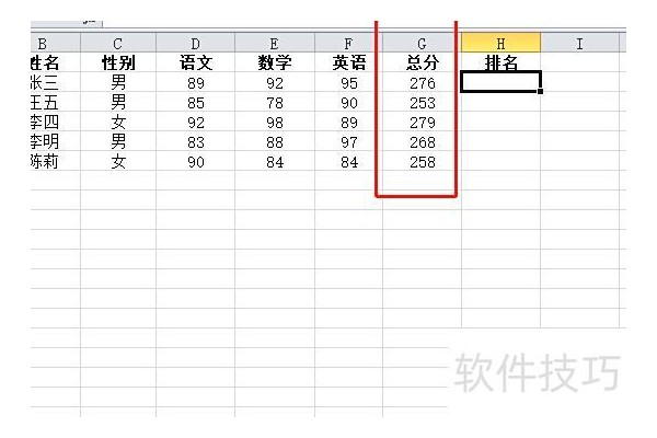 excel自动填名次