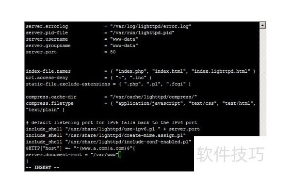 lighttpd添加虚拟主机绑定域名并添加伪静态规则