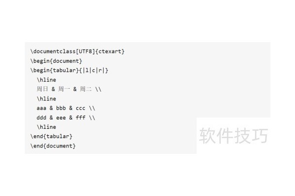 Latex表格环境的实现