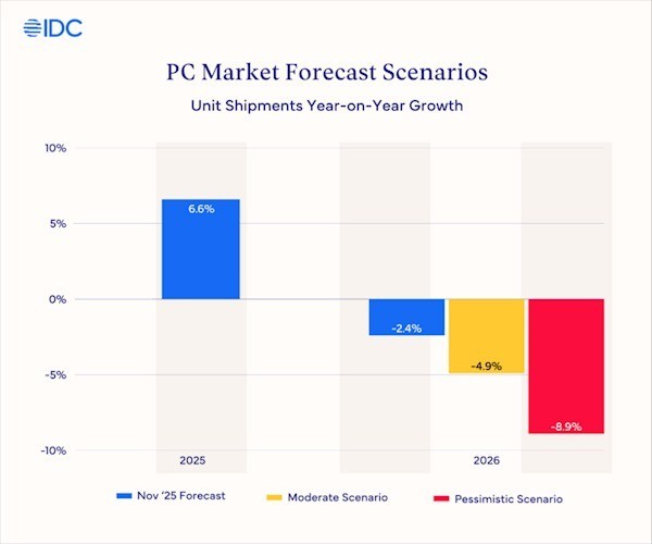 PC市场被内存坑惨了 2026年PC整机售价或最高上涨8% PC市场被内存坑惨了 2026年PC整机售价或最高上涨8%
