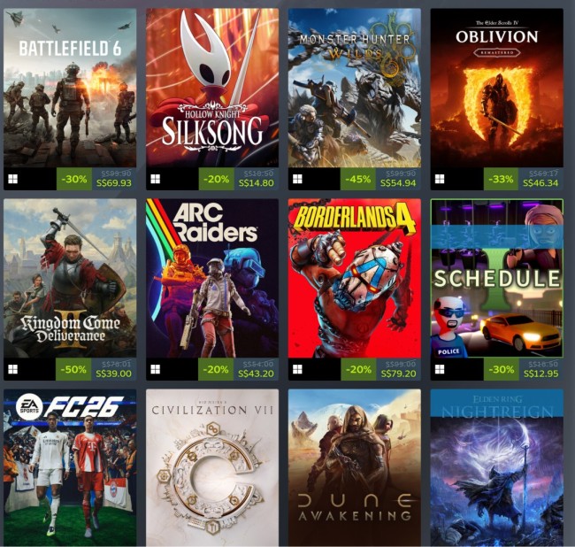 2025年Steam收入榜 《战地6》《无主之地4》上榜铂金级 2025年Steam收入榜 《战地6》《无主之地4》上榜铂金级