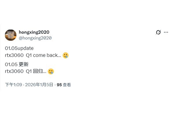 一代神卡重出江湖！NVIDIA要重启RTX 3060供应