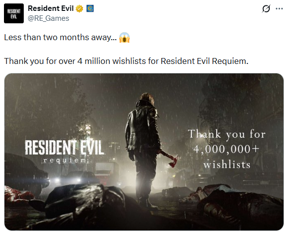 《生化危机9》新里程碑:愿望单人数破400万 《生化危机9》新里程碑:愿望单人数破400万