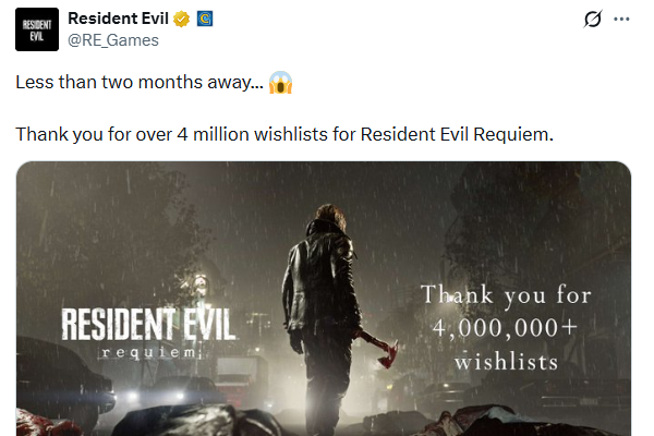 《生化危机9》新里程碑：愿望单人数破400万