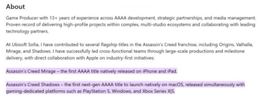 曝育碧内部认定两款《刺客信条》为4A游戏! 曝育碧内部认定两款《刺客信条》为4A游戏!