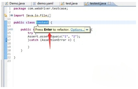eclipse怎么修改类名 eclipse怎么修改类名