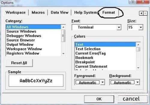 vc++6.0怎么调整字体 vc++6.0怎么调整字体