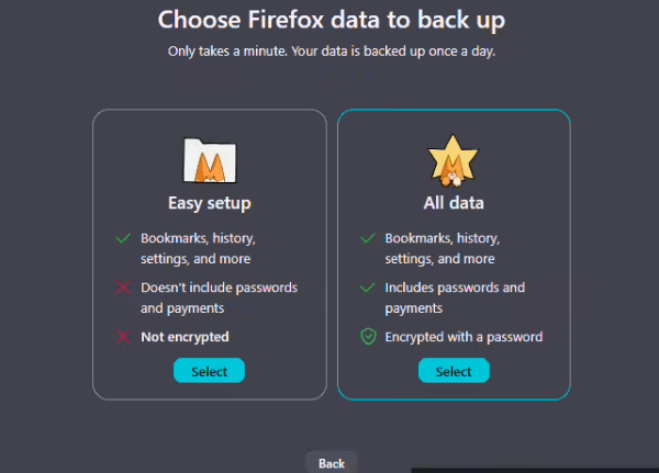 火狐 Firefox 浏览器推出原生备份功能,Win10 转 Win11数据无缝全量加密迁移 火狐 Firefox 浏览器推出原生备份功能,Win10 转 Win11数据无缝全量加密迁移
