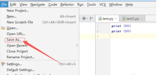 pycharm怎么另存为文件 pycharm怎么另存为文件