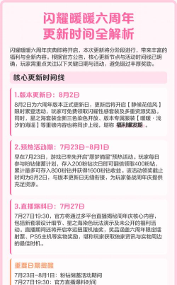 闪耀暖暖六周年什么时候开始 闪耀暖暖六周年什么时候开始