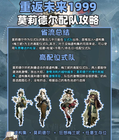 重返未来1999莫莉德尔怎么玩 重返未来1999莫莉德尔怎么玩