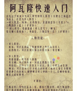 手游阿瓦隆之王攻略,新手快速上手,老手进阶技巧 手游阿瓦隆之王攻略,新手快速上手,老手进阶技巧