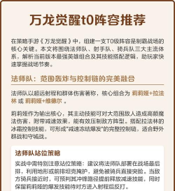 万龙觉醒最强阵容搭配推荐 万龙觉醒最强阵容搭配推荐