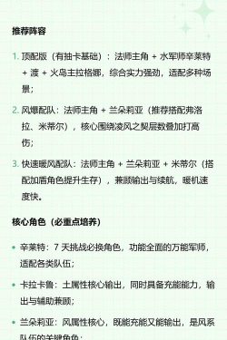 风之痕迹手游风队搭配攻略 风之痕迹手游风队搭配攻略