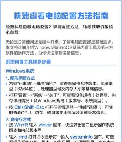 怎么查看自己电脑的配置,掌握核心方法,快速获取信息 怎么查看自己电脑的配置,掌握核心方法,快速获取信息