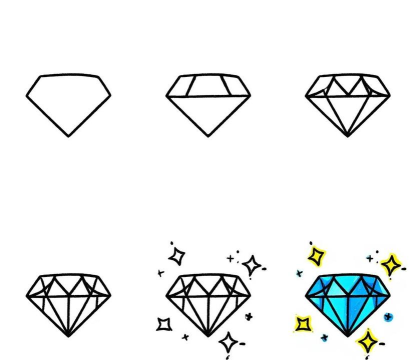 钻石怎么画,掌握基础画法,轻松画出闪耀钻石 钻石怎么画,掌握基础画法,轻松画出闪耀钻石