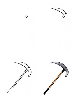 镰刀怎么画,简单步骤教学,一看就会画 镰刀怎么画,简单步骤教学,一看就会画