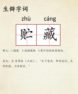 贮藏怎么读,正确发音解析,常见误读纠正 贮藏怎么读,正确发音解析,常见误读纠正