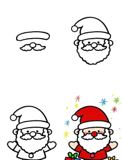 圣诞老人怎么画,简单步骤教学,轻松画出可爱圣诞老人 圣诞老人怎么画,简单步骤教学,轻松画出可爱圣诞老人