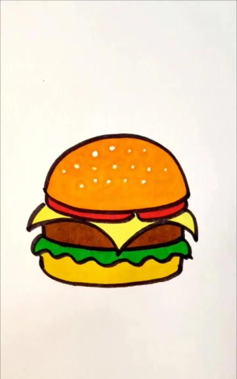 如何画汉堡,掌握简单步骤,画出美味汉堡 如何画汉堡,掌握简单步骤,画出美味汉堡