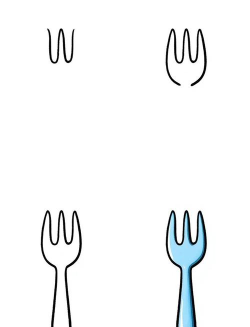 叉子怎么画 叉子怎么画