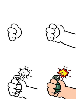 怎么画手雷 怎么画手雷